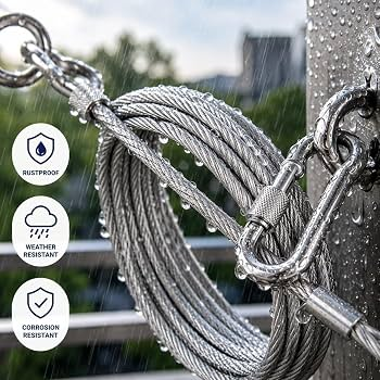 Stainless steel clothes drying rope