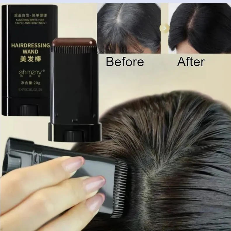 1 Pc Hairdressing Wand – White Hair Cover Stick (Natural Black)