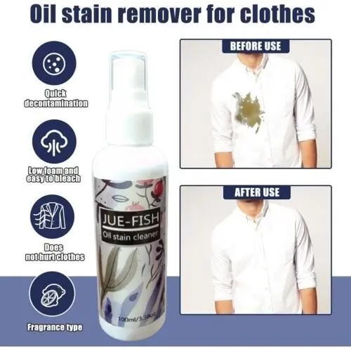 (2 pcs) JUE-FISH OIL stain cleaner
