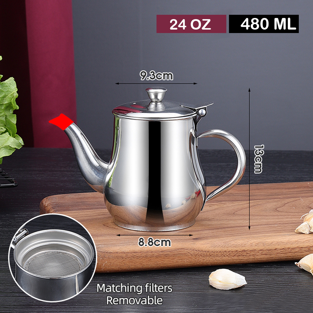 Stainless Steel Oil Filter Pot & Keeping Jar