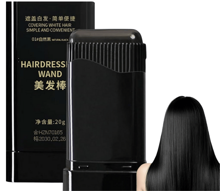 1 Pc Hairdressing Wand – White Hair Cover Stick (Natural Black)